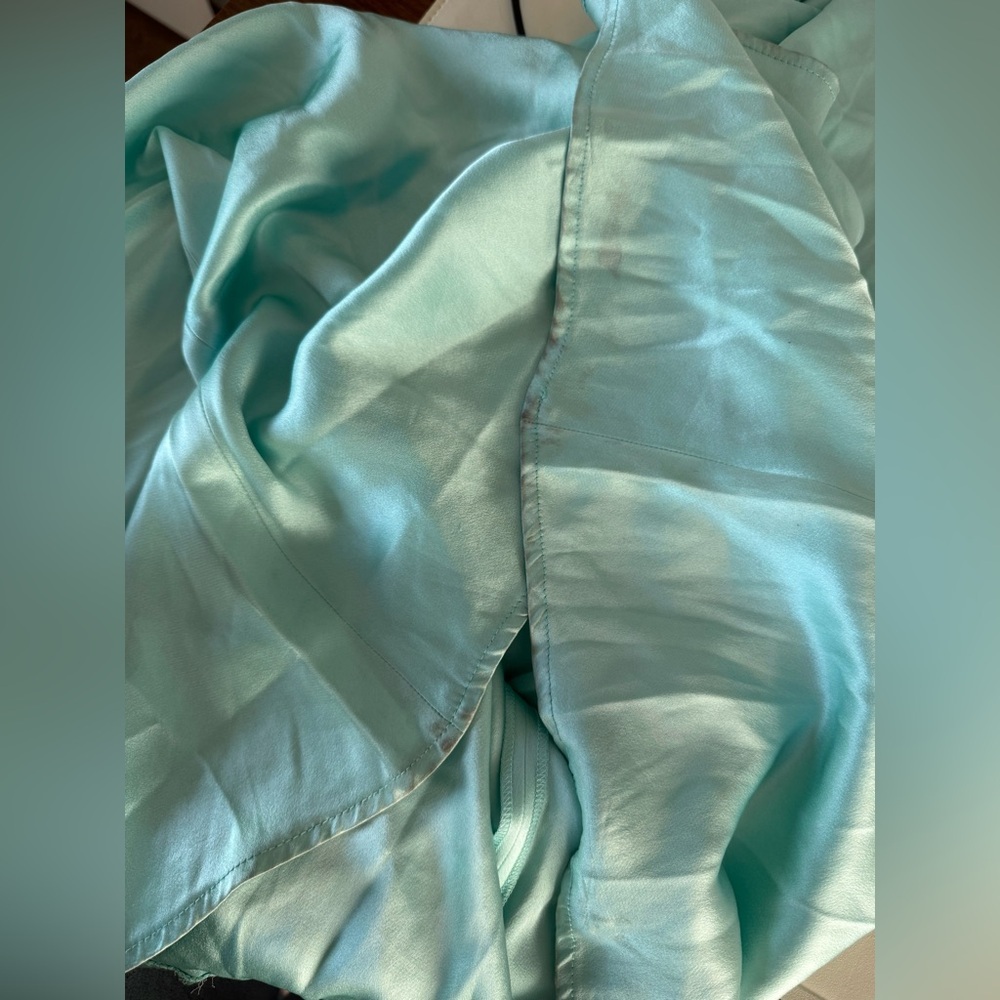 Lapointe Satin Halter Gown 4 Seafoam - Picture 11 of 12